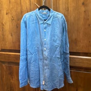 Tommy Bahama relaxed chambray long sleeve shirt.